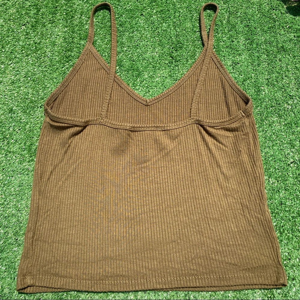 Green Ribbed Forever 21 Cropped Tanktop - Picture 3 of 3